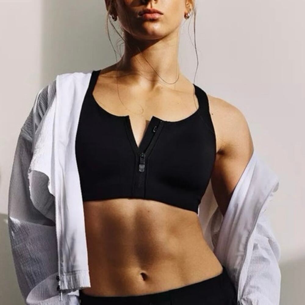 CALIA Women's Go All Out Zip Front Bra size 40D blCk